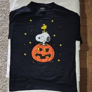 Peanuts Black Cotton Tee